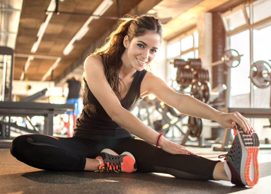 Young woman stretching